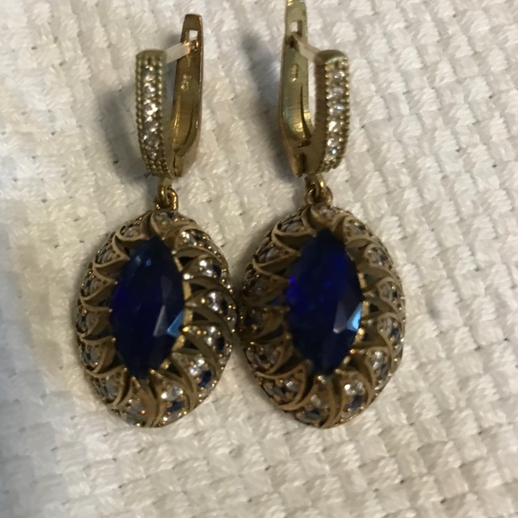 STERLING SILVER VINTAGE ANTIQUE FINISH SAPPHIRE. - Picture 8 of 8